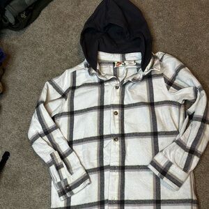 Kids Plaid Hoodie Shirt